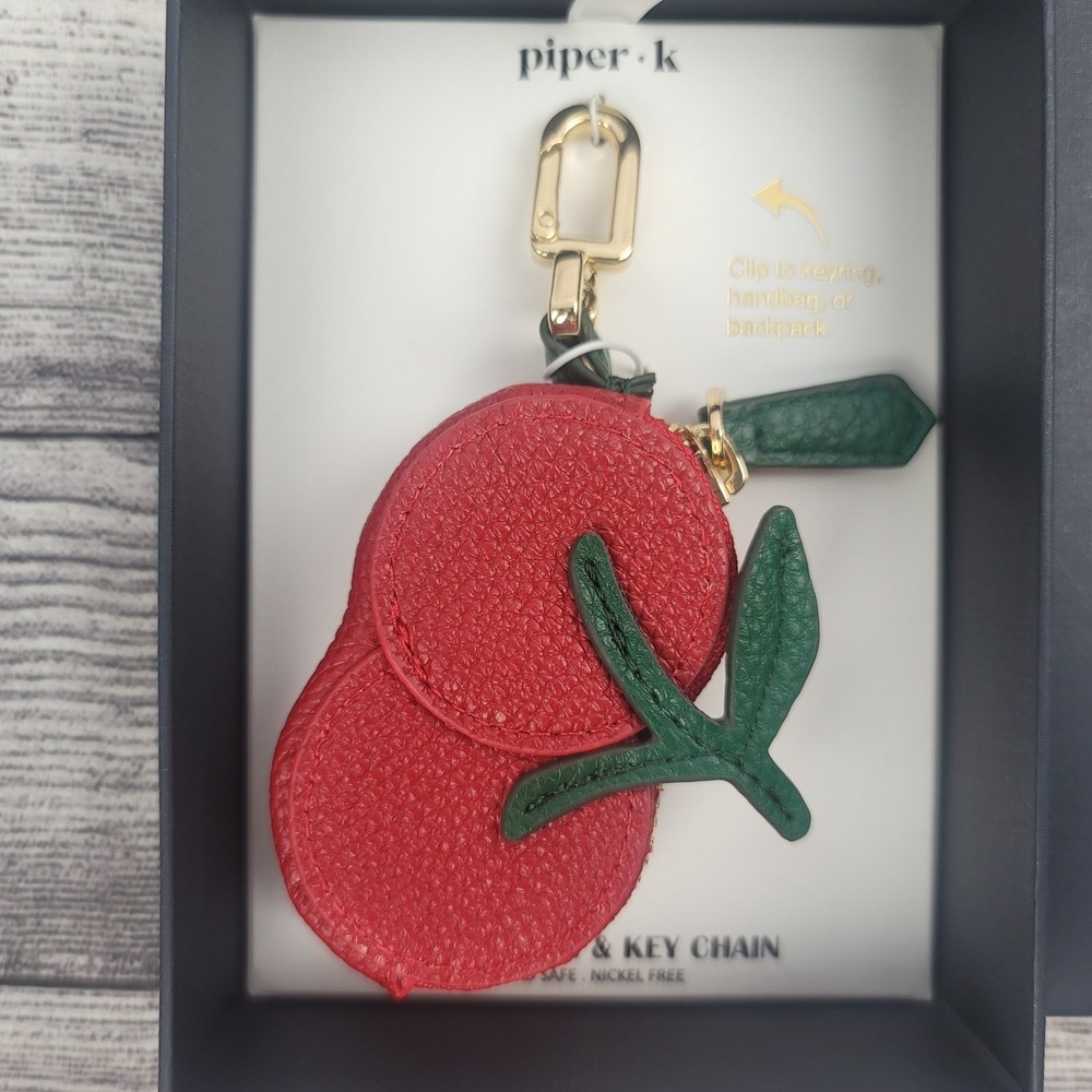 Piper K Cherry Bag Charm/Key Chain Coin Purse - Picture 2 of 2